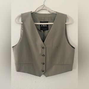NWT Zara Cropped Vest XL